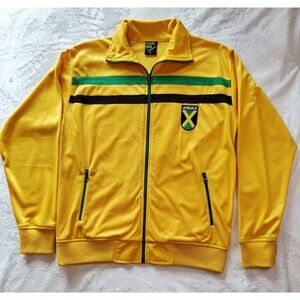 Casual Gear JAMAICA Full Zip Jacket w/ Pockets Unisex Yellow Green Black Medium